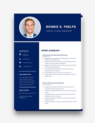 Dental Clinic Assistant Resume