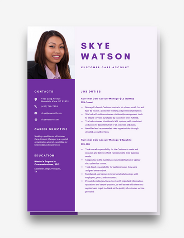 Customer Care Manager Resume