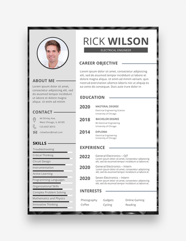 Traditional Electrical Engineer Resume