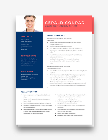 Cruise Security Officer Resume