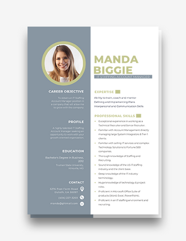 Pale Blue IT Manager Resume