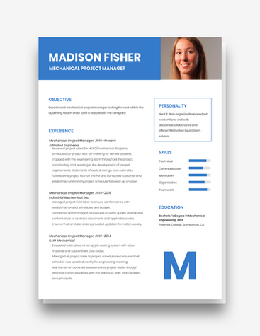 Mechanical Project Manager CV
