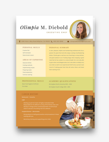 Colorful Executive Chef Resume
