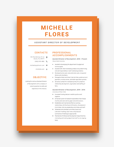 Chic Assistant Director Resume