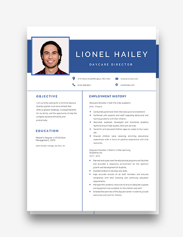 Neat Daycare Director Resume