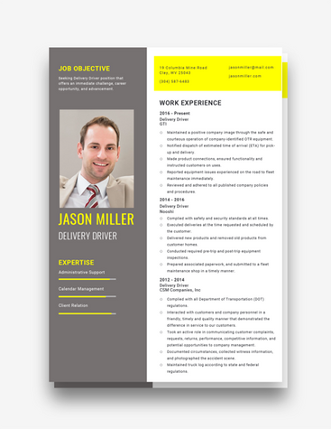 Sharp Delivery Driver Resume
