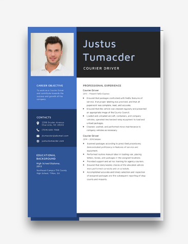 Bold Courier Driver Resume