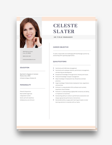 Pastel HR Field Manager Resume