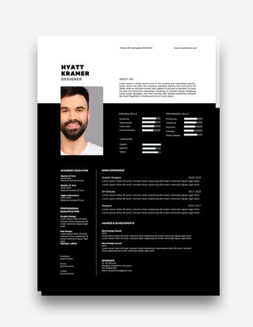 Sleek Graphic Designer Resume