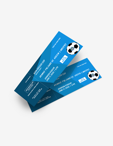 Blue Soccer Ticket